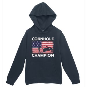 Cornhole Champion American Flag USA July 4th Cornhole Urban Pullover Hoodie