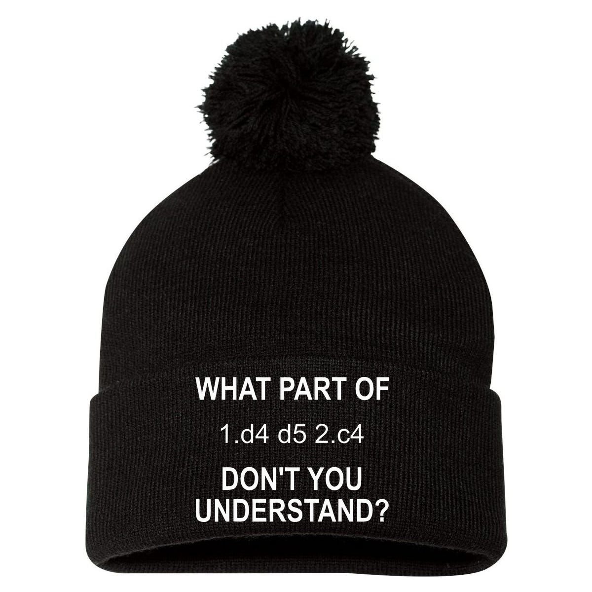 Cool Chess Art Chess Lover Chess Player Pom Pom 12in Knit Beanie