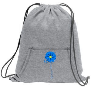 Colon Cancer Awareness Ribbon Daisy Sweatshirt Cinch Pack Bag