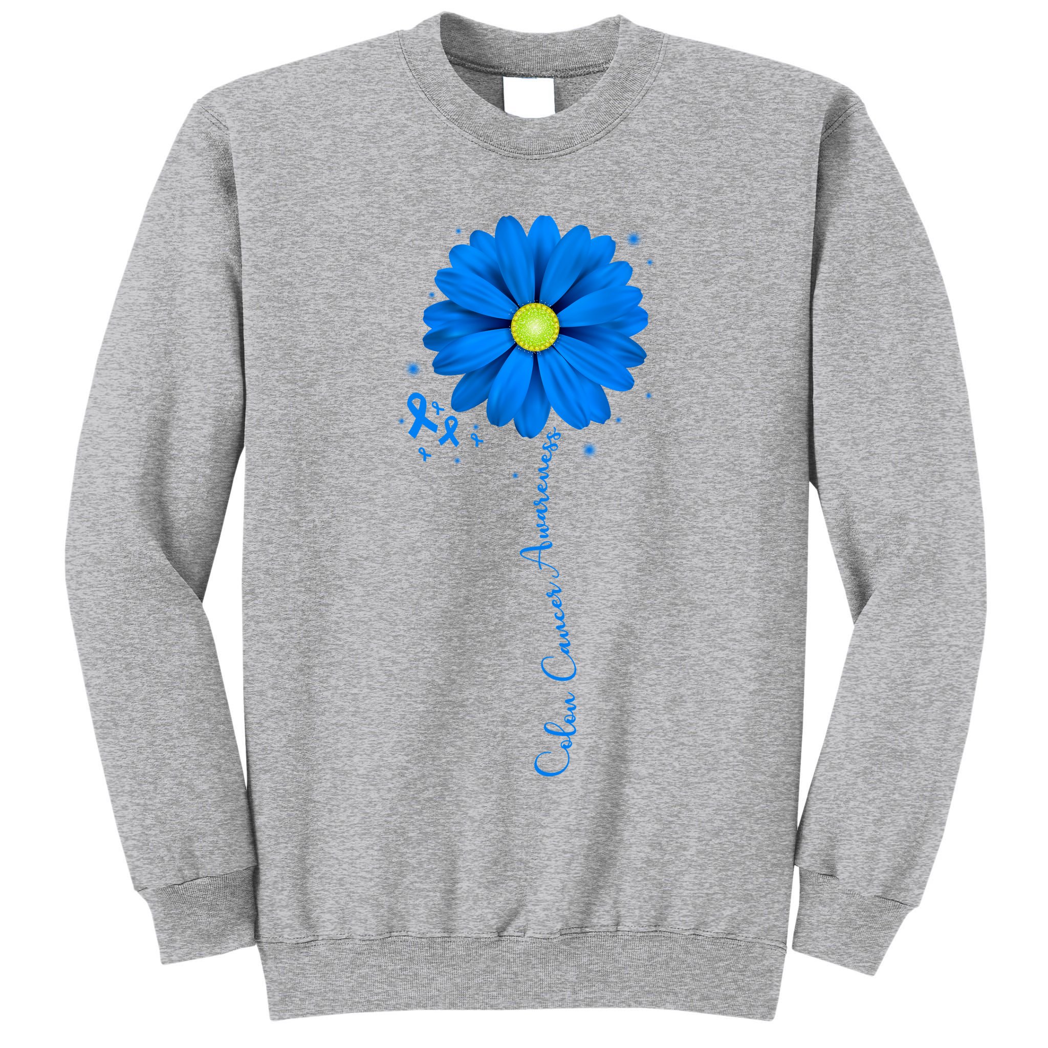 Colon Cancer Awareness Ribbon Daisy Tall Sweatshirt