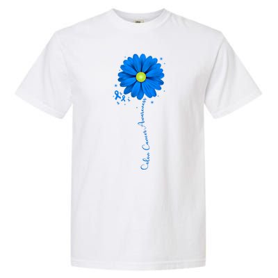 Colon Cancer Awareness Ribbon Daisy Garment-Dyed Heavyweight T-Shirt