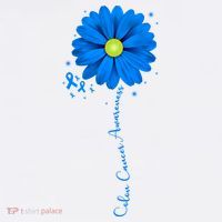 Colon Cancer Awareness Ribbon Daisy Apron