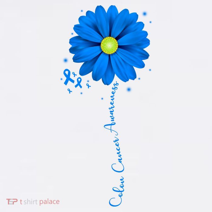 Colon Cancer Awareness Ribbon Daisy Apron