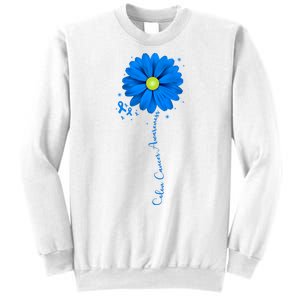 Colon Cancer Awareness Ribbon Daisy Sweatshirt