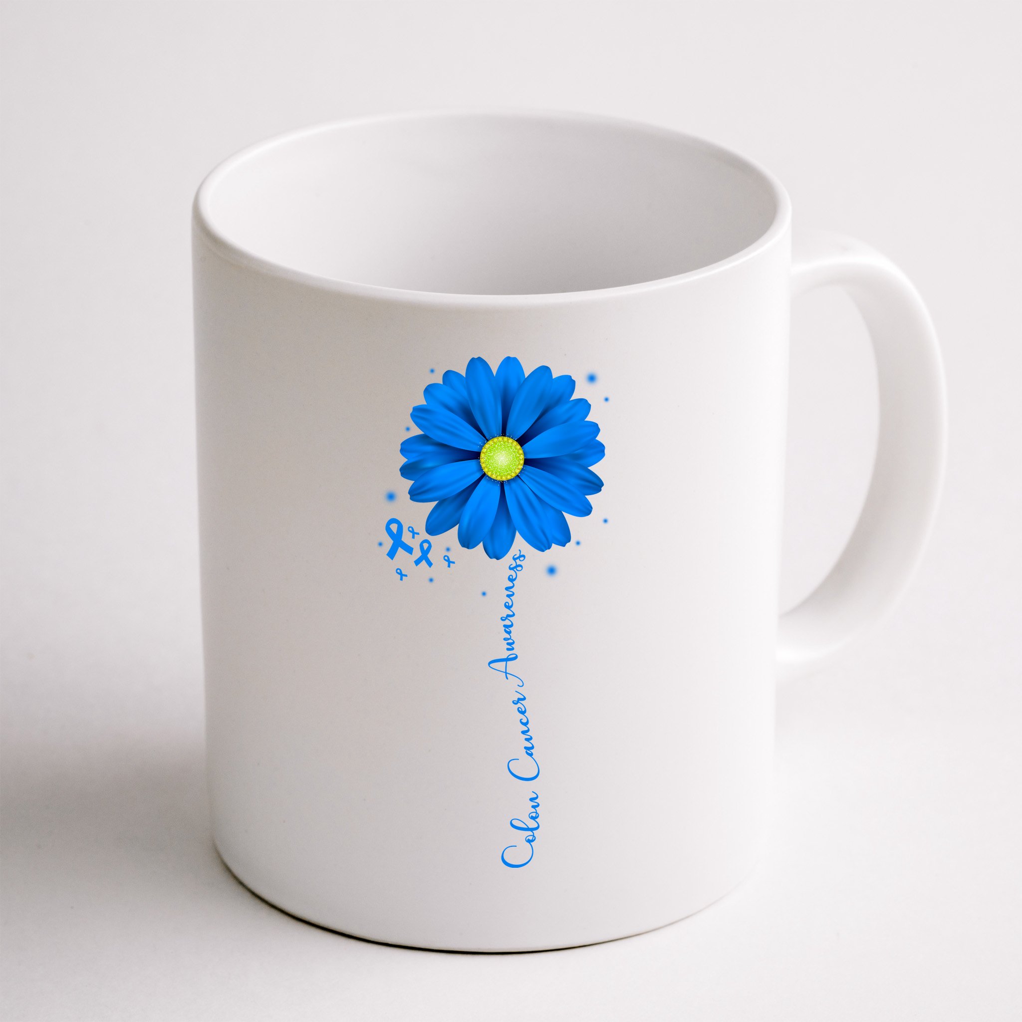Colon Cancer Awareness Ribbon Daisy Mug