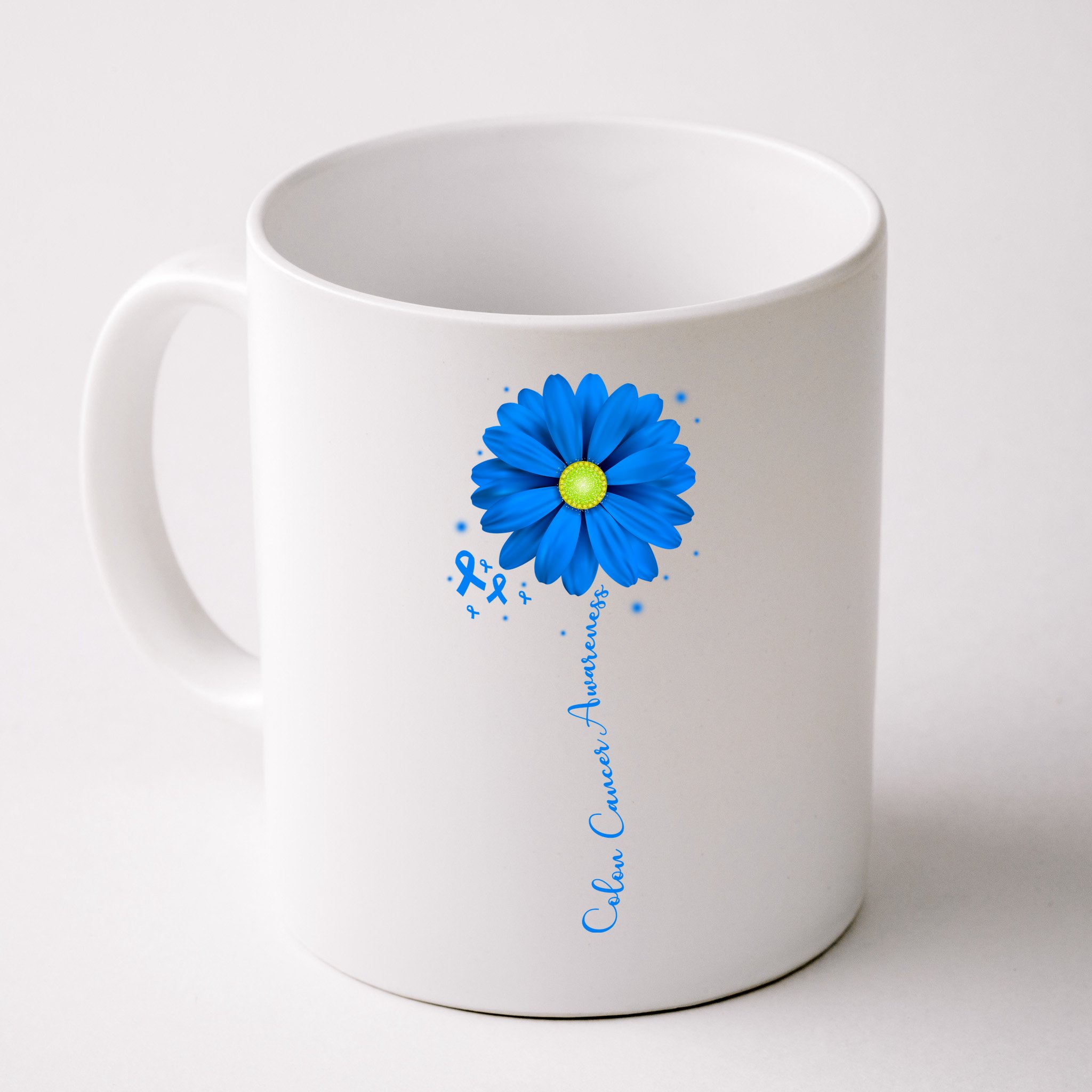 Colon Cancer Awareness Ribbon Daisy Mug