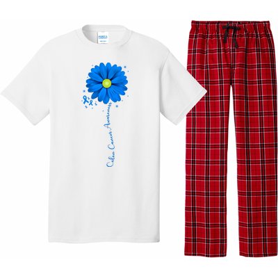 Colon Cancer Awareness Ribbon Daisy Pajama Set