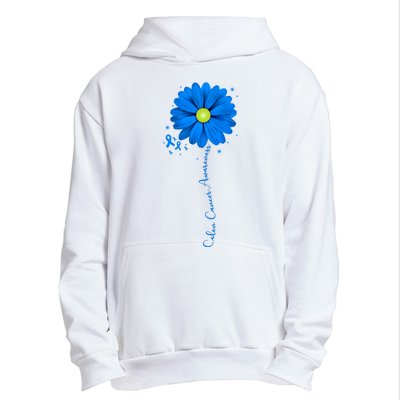 Colon Cancer Awareness Ribbon Daisy Urban Pullover Hoodie