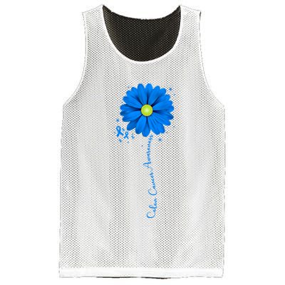Colon Cancer Awareness Ribbon Daisy Mesh Reversible Basketball Jersey Tank