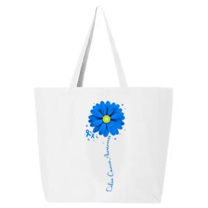 Colon Cancer Awareness Ribbon Daisy 25L Jumbo Tote