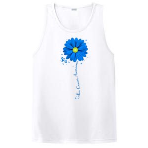 Colon Cancer Awareness Ribbon Daisy PosiCharge Competitor Tank