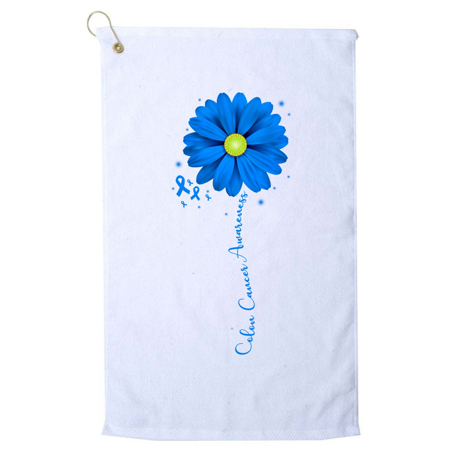 Colon Cancer Awareness Ribbon Daisy Golf Towel