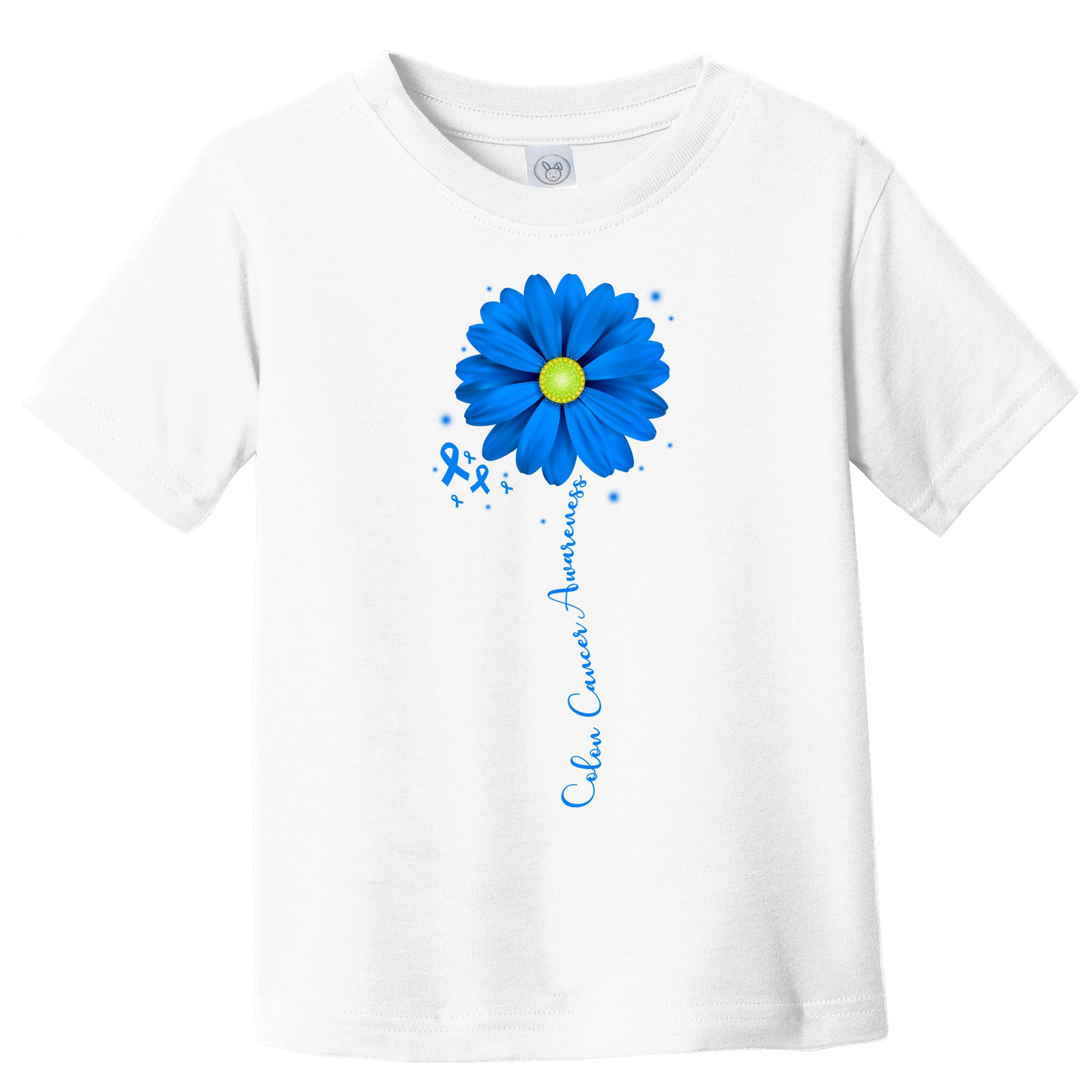 Colon Cancer Awareness Ribbon Daisy Toddler T-Shirt