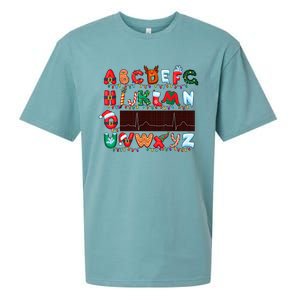 Christmas Cardiology Alphabet Holiday Hospital Crew Sueded Cloud Jersey T-Shirt