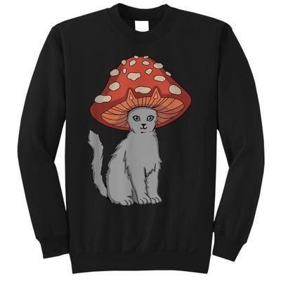 Cottagecore Cats Aesthetic Cat Mushroom Hat Kawaii Sweatshirt