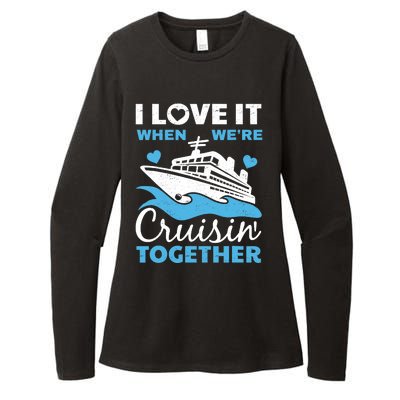 Cool Cruise Art Cruise Ship Couple Family Vacation Womens CVC Long Sleeve Shirt