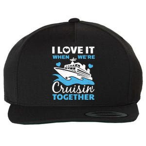 Cool Cruise Art Cruise Ship Couple Family Vacation Wool Snapback Cap