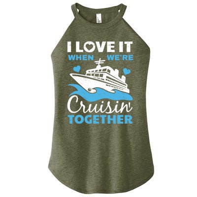 Cool Cruise Art Cruise Ship Couple Family Vacation Women’s Perfect Tri Rocker Tank