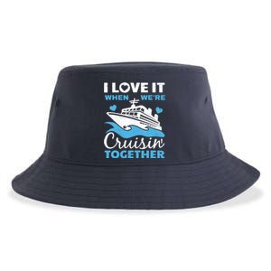 Cool Cruise Art Cruise Ship Couple Family Vacation Sustainable Bucket Hat