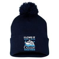 Cool Cruise Art Cruise Ship Couple Family Vacation Pom Pom 12in Knit Beanie