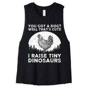 Cool Chicken Art Funny Chicken Farmers Women's Racerback Cropped Tank