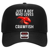 Cool Crawfish Art For Lobster Crawdad Boil Food High Crown Mesh Back Trucker Hat