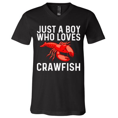 Cool Crawfish Art For Lobster Crawdad Boil Food V-Neck T-Shirt