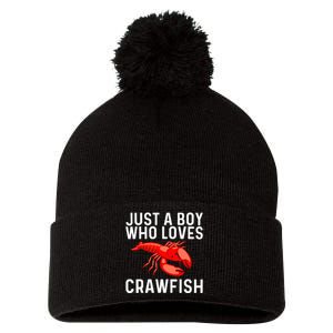 Cool Crawfish Art For Lobster Crawdad Boil Food Pom Pom 12in Knit Beanie