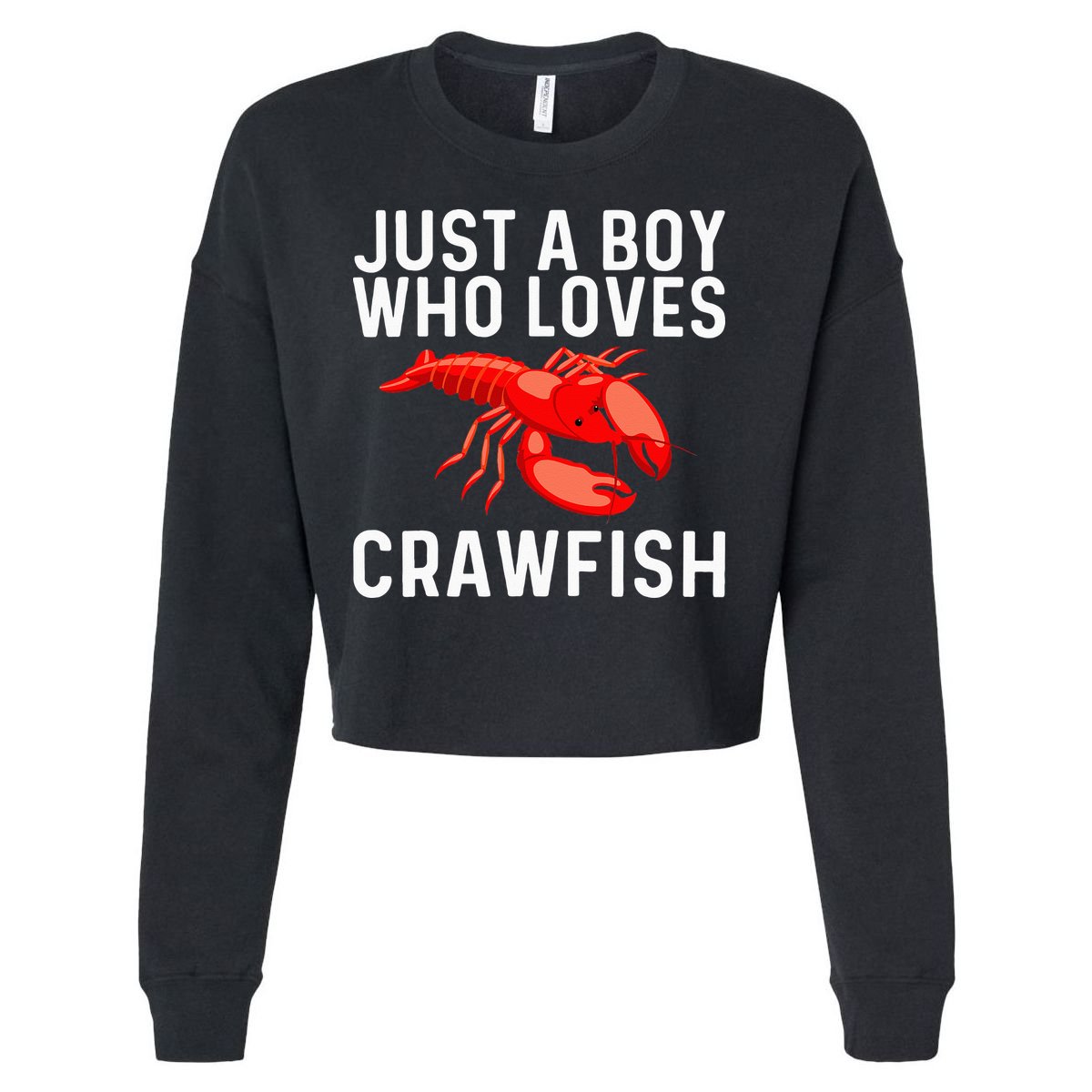Cool Crawfish Art For Lobster Crawdad Boil Food Cropped Pullover Crew