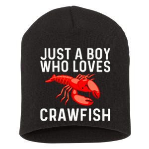 Cool Crawfish Art For Lobster Crawdad Boil Food Short Acrylic Beanie