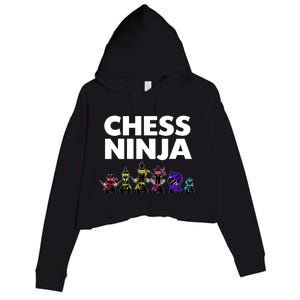 Cool Chess Art For Boy Chess Player Chess Lovers Crop Fleece Hoodie