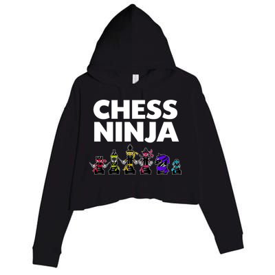 Cool Chess Art For Boy Chess Player Chess Lovers Crop Fleece Hoodie