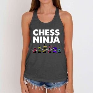 Cool Chess Art For Boy Chess Player Chess Lovers Women's Knotted Racerback Tank