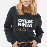 Cool Chess Art For Boy Chess Player Chess Lovers Cropped Pullover Crew
