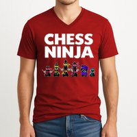 Cool Chess Art For Boy Chess Player Chess Lovers V-Neck T-Shirt
