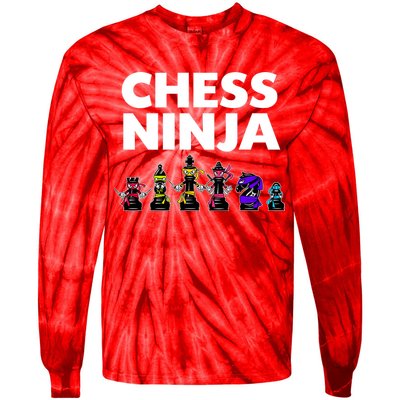 Cool Chess Art For Boy Chess Player Chess Lovers Tie-Dye Long Sleeve Shirt