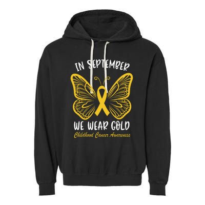 Childhood Cancer Awareness In September We Wear Gold Cute Garment-Dyed Fleece Hoodie