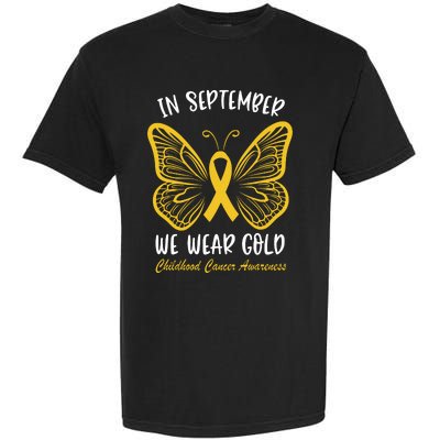 Childhood Cancer Awareness In September We Wear Gold Cute Garment-Dyed Heavyweight T-Shirt