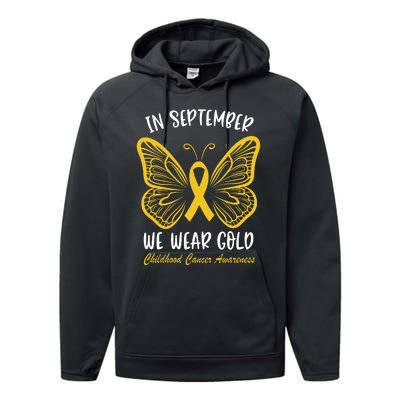 Childhood Cancer Awareness In September We Wear Gold Cute Performance Fleece Hoodie