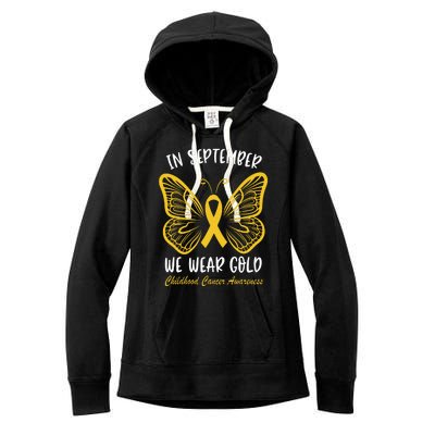 Childhood Cancer Awareness In September We Wear Gold Cute Women's Fleece Hoodie