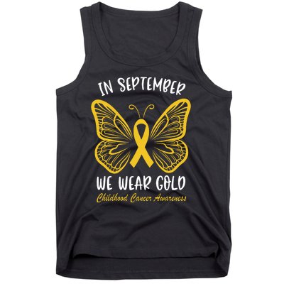 Childhood Cancer Awareness In September We Wear Gold Cute Tank Top