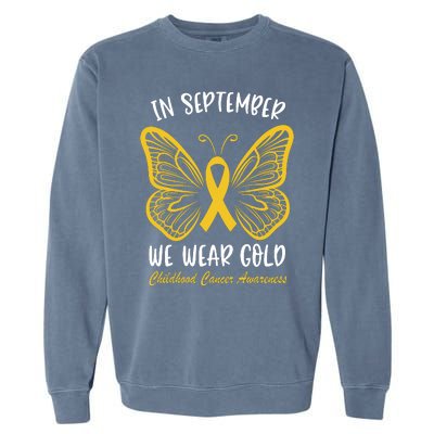 Childhood Cancer Awareness In September We Wear Gold Cute Garment-Dyed Sweatshirt