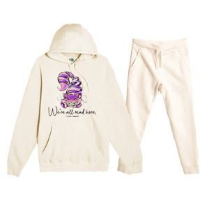 Chesire Cat Alice In Wonderland WeRe All Mad Here Premium Hooded Sweatsuit Set