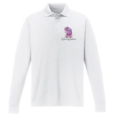 Chesire Cat Alice In Wonderland WeRe All Mad Here Performance Long Sleeve Polo