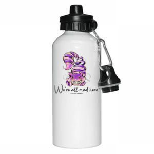 Chesire Cat Alice In Wonderland WeRe All Mad Here Aluminum Water Bottle