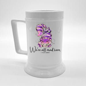 Chesire Cat Alice In Wonderland WeRe All Mad Here Beer Stein