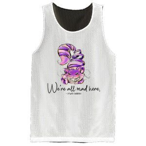 Chesire Cat Alice In Wonderland WeRe All Mad Here Mesh Reversible Basketball Jersey Tank