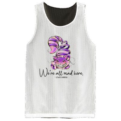 Chesire Cat Alice In Wonderland WeRe All Mad Here Mesh Reversible Basketball Jersey Tank