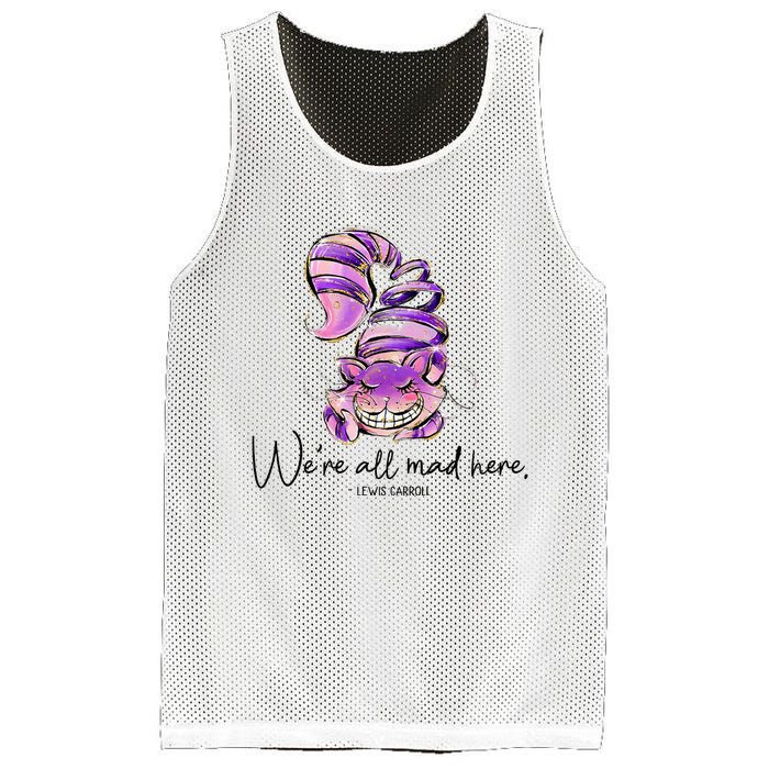 Chesire Cat Alice In Wonderland WeRe All Mad Here Mesh Reversible Basketball Jersey Tank