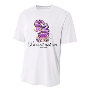 Chesire Cat Alice In Wonderland WeRe All Mad Here Performance Sprint T-Shirt